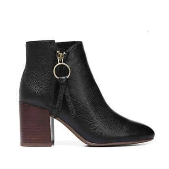 Franco Sarto Shoes - Franco Sarto Callahan Black Leather Ankle Boots Side Zip Up Women’s Size 8M